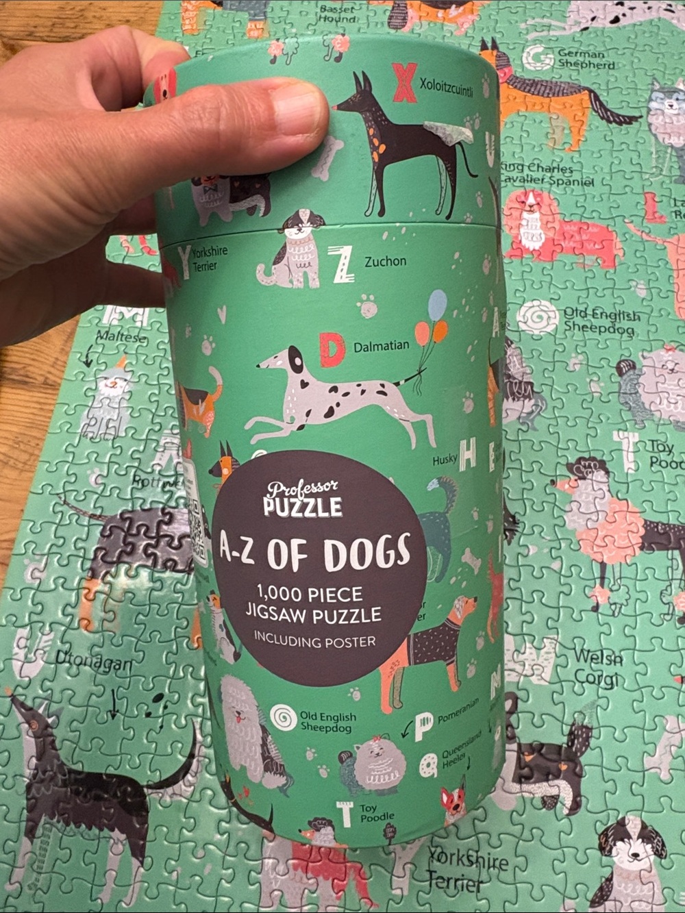 A-Z of Dogs Kids Puzzle - Green Illustrated Dog Alphabet - Picture 3 of 6
